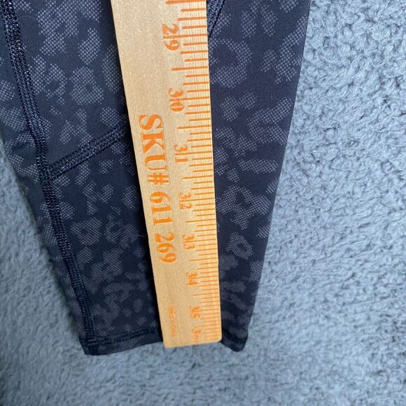 Athleta Rainier Tight Womens Small Reflective Leopard Legging Black Gray Stretch - Picture 5 of 11